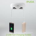 2017 new technology IPUDA Q7 bedside lamp with fast charging outlets dimmable brightness